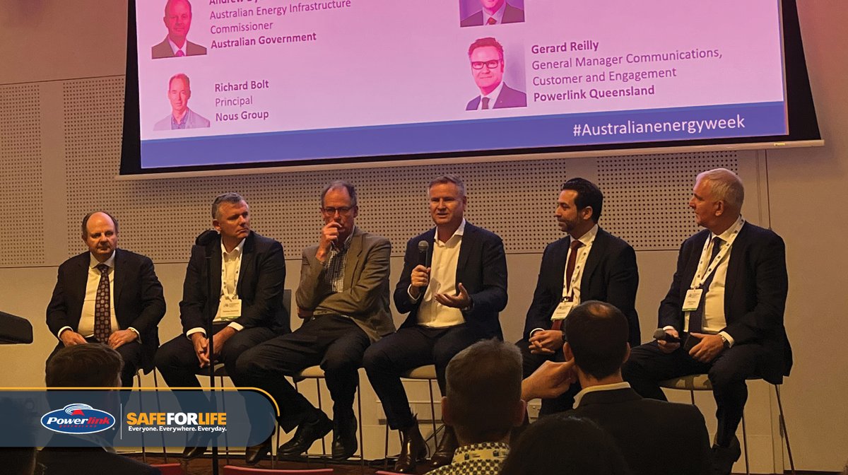 powerlinkqld's tweet photo. Our team will be returning to the office tomorrow with an abundance of industry insights from attending #AEW22. Thanks to everyone who presented at the event and a special thanks to Daniel Andersen, Rakesh Solanki and Gerard Reilly for sharing your insights. #australianenergyweek https://t.co/4P9QHBClbZ