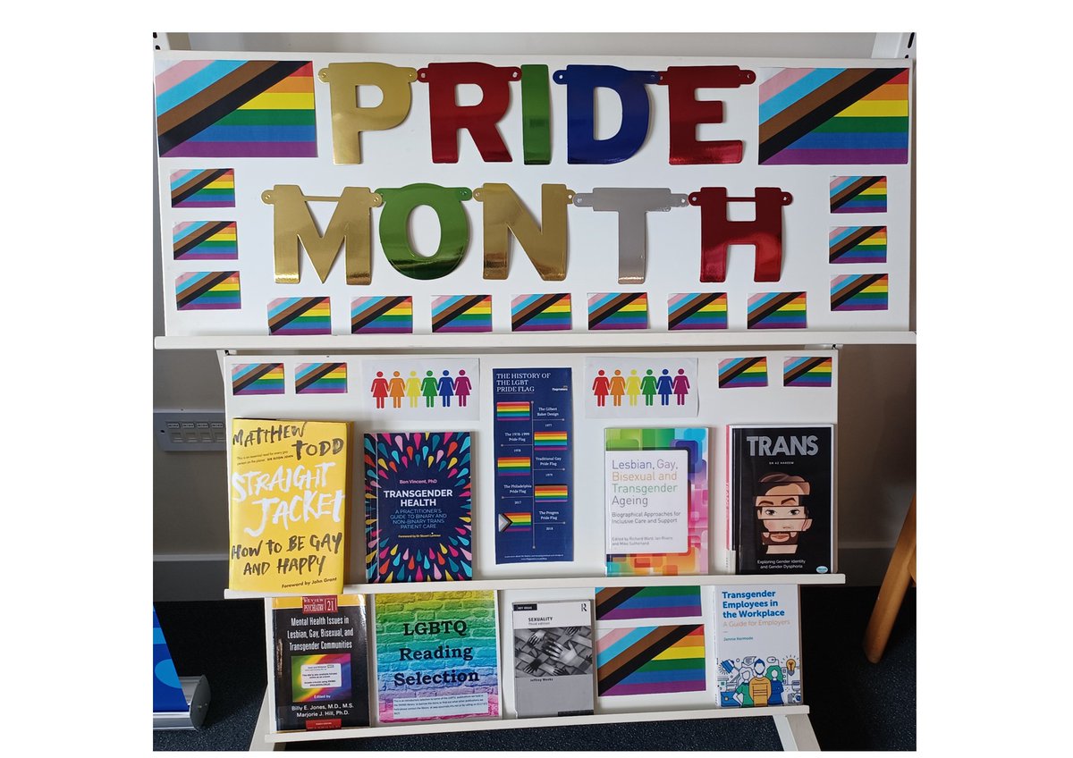 AwpLibrary's tweet image. We are celebrating PRIDE month in the library. Check out our book display and recommended reading list. Contact us for more information and to borrow any items@  awp.ejournals@nhs.net #Pride2022 #LGBTQ
