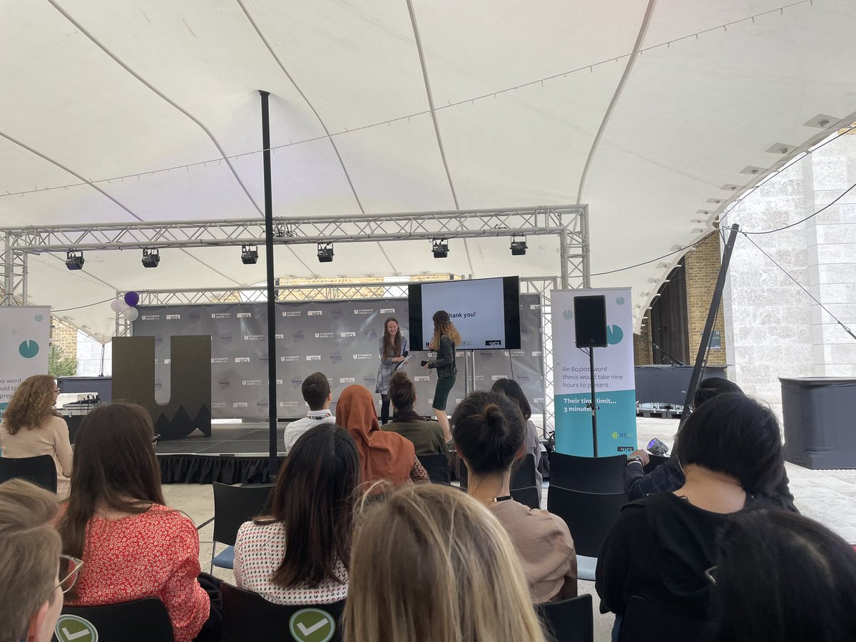 We proudly present the <a href="/ucl/">UCL</a> judges and peoples choice #3MT winner, Maria Caluianu🤩 Maria will now compete in the national competition 😱 congratulations Maria, fully deserved, we’re so proud 👏🏼👏🏼👏🏼