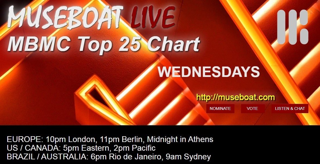 Thanks to Museboat Live and listeners for their continued support for my song 'Spitfire' in the MBMC Top 25 Chart most popular songs in the last two weeks! So wonderful! See you all tonight! @museboatlive #museboatlive #music #jessiegalante #rockmusic