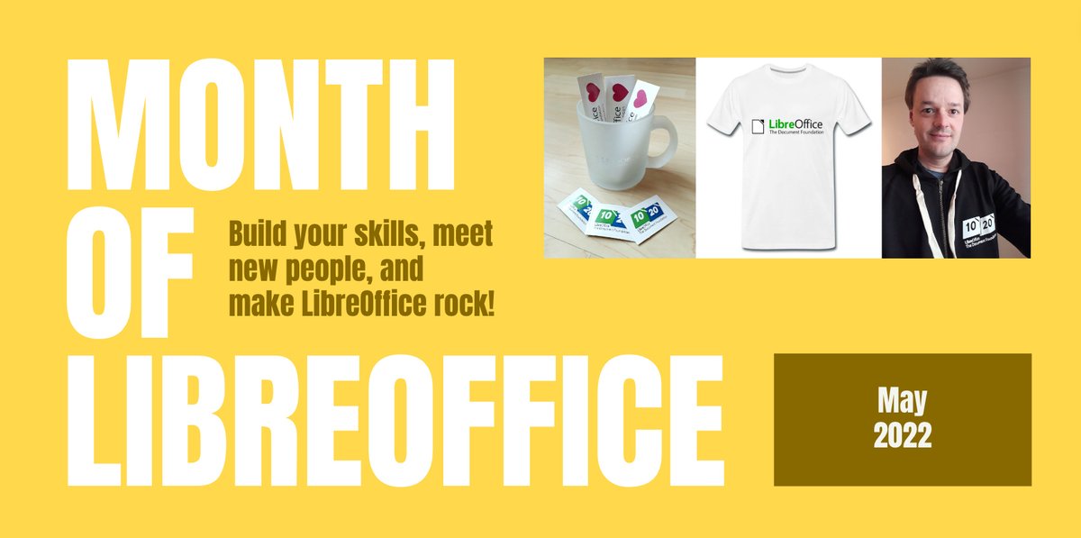 LibreOffice's tweet image. Over 300 people got sticker packs in the Month of LibreOffice, May 2022! (If you tweeted your love for #LibreOffice here, you should be on the list too.) Find out more: blog.documentfoundation.org/blog/2022/06/0…
