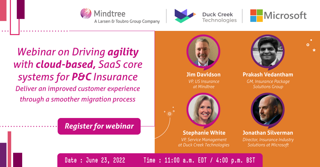 Mindtree_Ltd's tweet photo. P&C carriers, are you looking to migrate core systems to run in a cloud environment? Join Mindtree's webinar to learn about a comprehensive cloud adoption framework for better planning and execution of a #SaaSmigration. 👉 https://t.co/oGdzevMVPE. #InsurTech #propertycasualty https://t.co/Kpw2aGY7a1