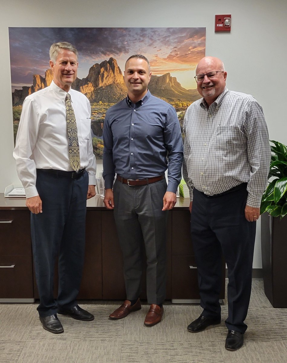 EVPartnership's tweet photo. .@EVPLewis &amp; @EVPHutch enjoyed meeting with @Amtrak #ConnectsUs Alex Khalfin to discuss the proposed Tucson to Buckeye intercity passenger rail service with planned stops in #PHXEastValley https://t.co/aSeSxaXOs4