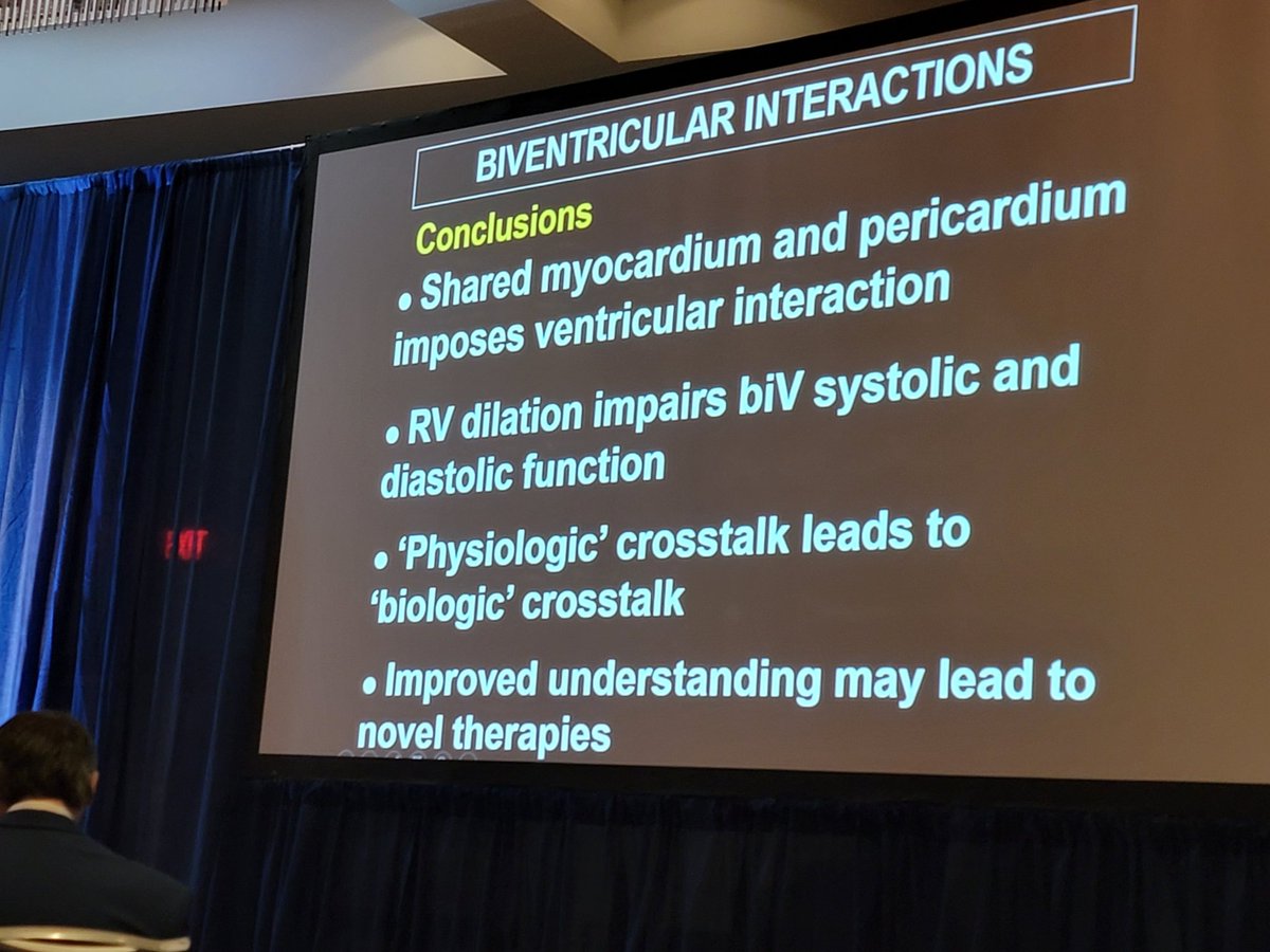 Dr. Andrew Redington <a href="/CincyKidsHeart/">Cincinnati Children's Heart Institute</a> highlights biventricular electrophysiological &amp; biological interactions in #CHD/#ACHD:

⚠️ Right heart dilatation ⏩️ left ventricular contractile dysfunction

✅️ Right-sided operative management 📶 left-ventricular function

#ACHD2022