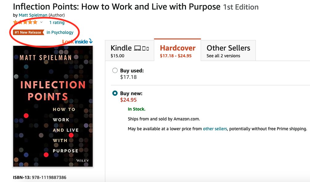 Wow, Inflection Points is #1! See why it's Amazon's top new release in Psychology and order a copy at theinflectionpointsbook.com