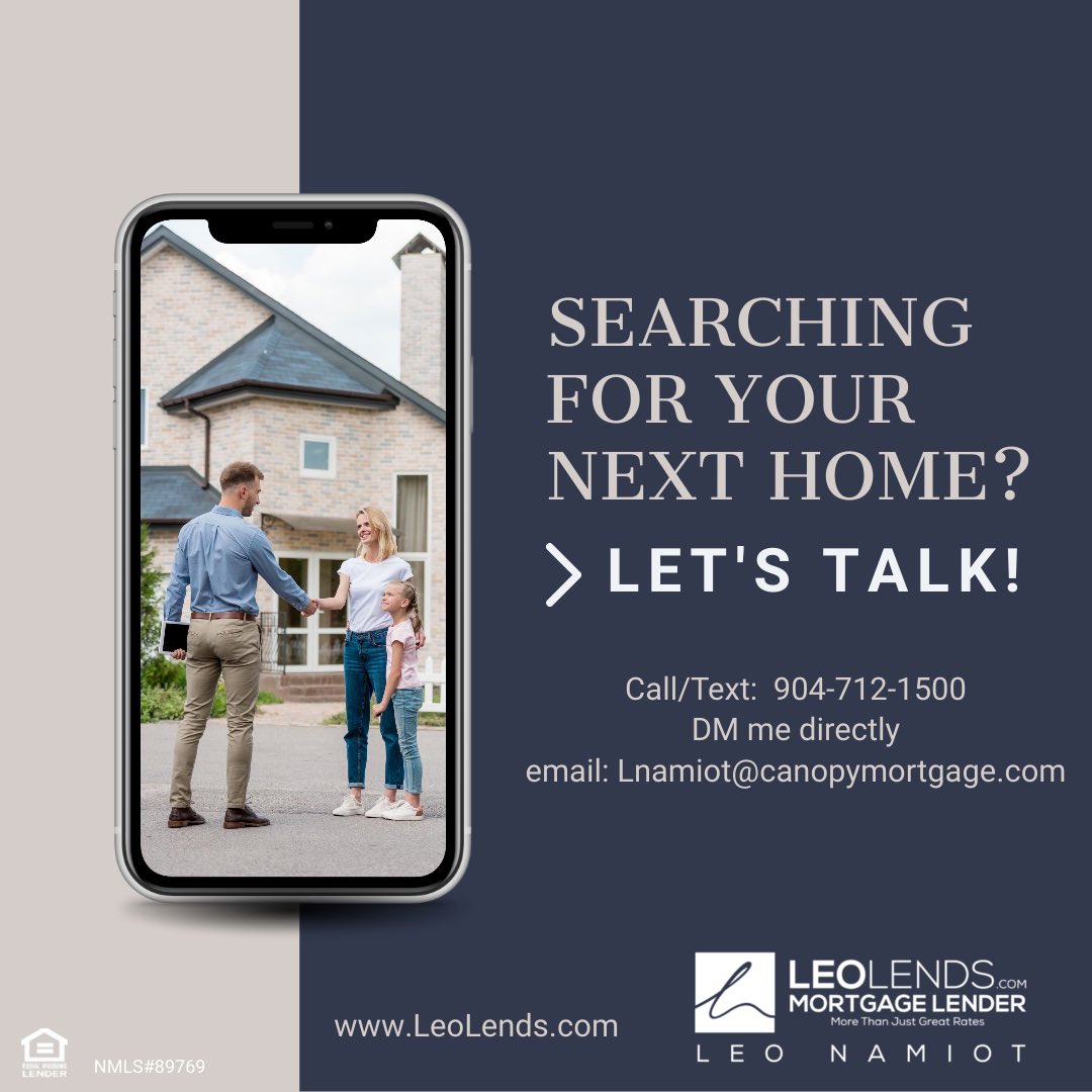 LeoLends's tweet photo. Looking to buy a home? Let’s talk 904-712-1500 https://t.co/kKh5XO5kgf https://t.co/QcocrSwk7t