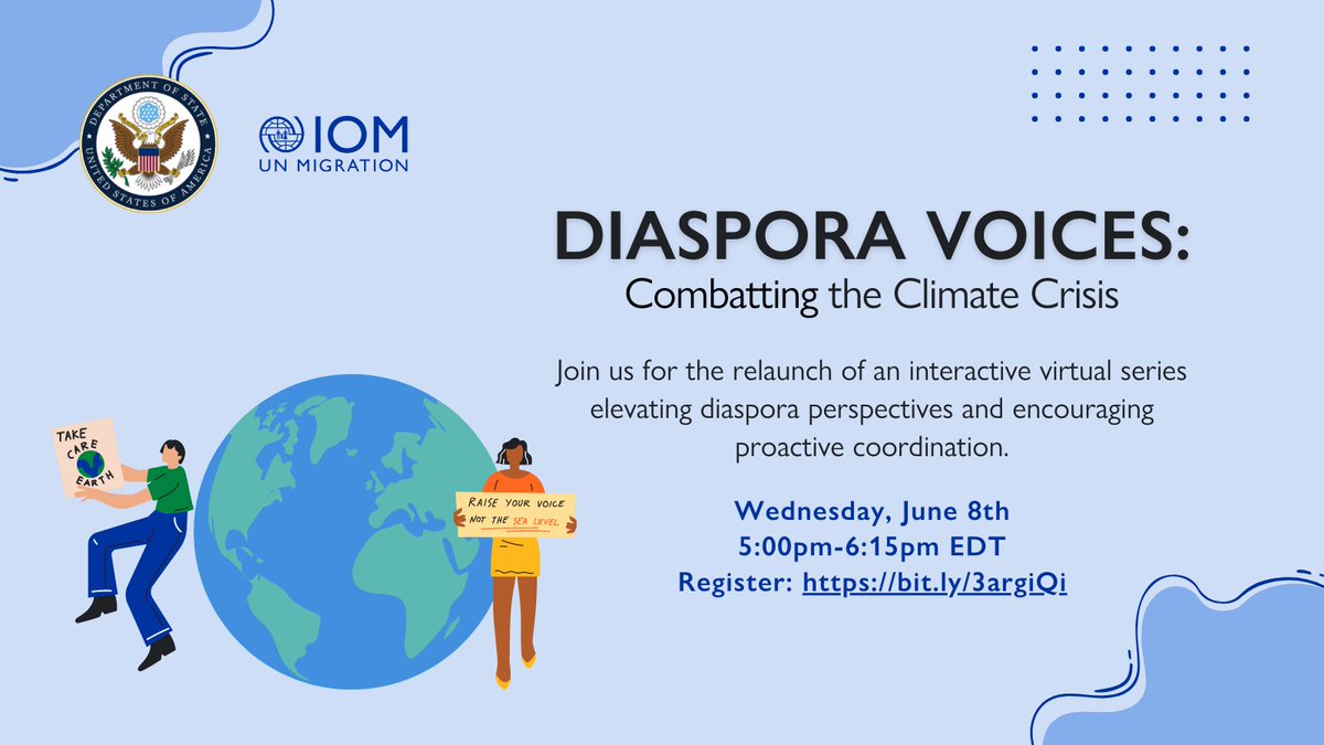 fedeirizarry's tweet photo. Happening today at 5:00pm EDT! Don’t miss the first session of the 2022 #DiasporaVoices series with @GPatState exploring climate action through a diaspora perspective.  
 There are still spots remaining, register now ➡️https://t.co/dAnFcudRFP 
#Diaspora #ClimateCrisis https://t.co/5c5MOgOFTR