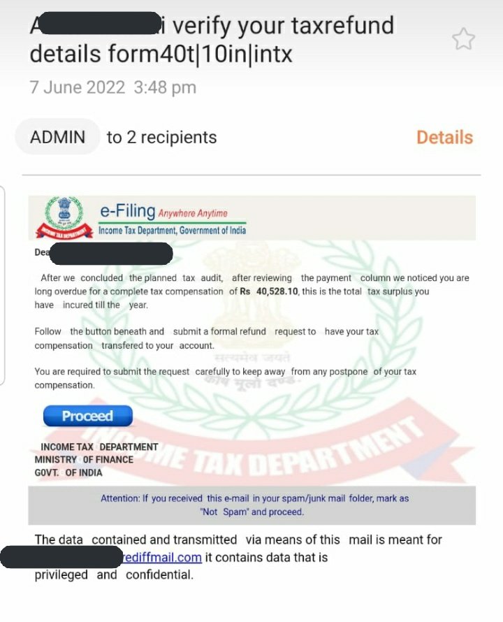 le__Menace's tweet photo. IT refund scam........beware https://t.co/Yf59SNXBgV