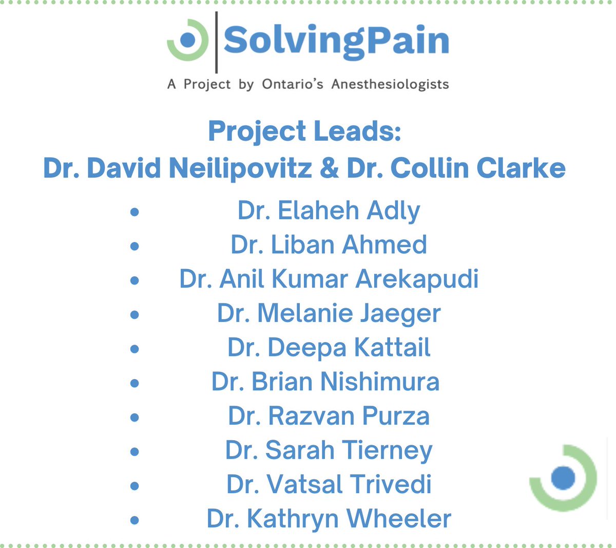 Ontario's Anesthesiologists (@on_anesthesia) on Twitter photo A huge "thank you!" goes out to the following volunteers (all Ontario anesthesiologists) who assisted in updating & expanding SolvingPain.ca & the Perioperative Pain Management Pathway. They include <a href="/DeepaKattail/">๐ณ๐๐๐๐ ๐บ๐๐๐๐๐๐, ๐ผ๐ณ ๐ผ๐ท๐ ๐ต๐ฐ๐ฐ๐ฟ</a>, <a href="/Sarah_Tierney_/">Sarah Tierney</a> & <a href="/VatsalTrivediMD/">Vatsal Trivedi</a> A huge "thank you!" goes out to the following volunteers (all Ontario anesthesiologists) who assisted in updating & expanding SolvingPain.ca & the Perioperative Pain Management Pathway. They include <a href="/DeepaKattail/">๐ณ๐๐๐๐ ๐บ๐๐๐๐๐๐, ๐ผ๐ณ ๐ผ๐ท๐ ๐ต๐ฐ๐ฐ๐ฟ</a>, <a href="/Sarah_Tierney_/">Sarah Tierney</a> & <a href="/VatsalTrivediMD/">Vatsal Trivedi</a>