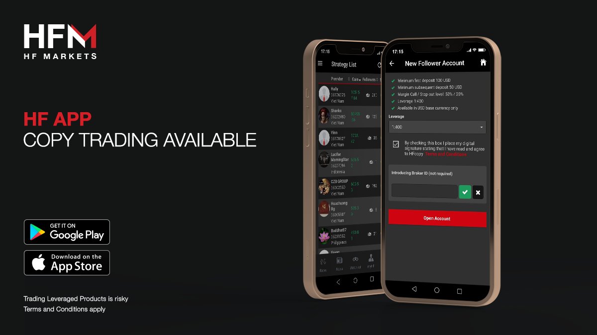 hfmbroker's tweet photo. With our HF App, you don’t have to spend long hours on building your own strategy. You can simply open an HFcopy account and copy the trades of experienced traders.😉📈
Download the #HFApp today➡️ https://t.co/7fcjV9ekCI
#HFM #forex #investment #onlinetrading https://t.co/kKcnfEvyE0