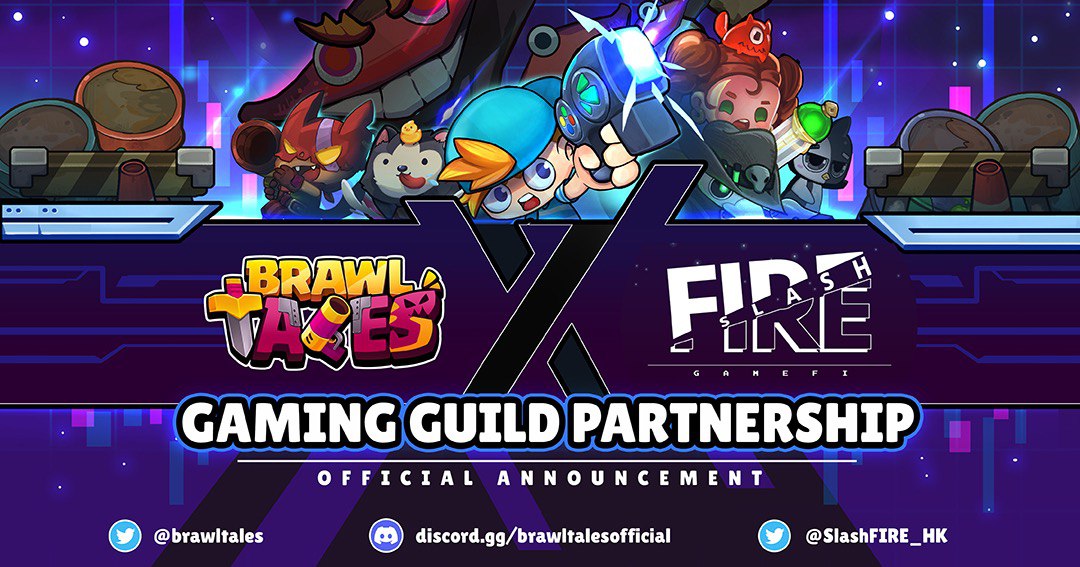 ravendark56's tweet photo. Brawltales🤝Slash Fire
                 
We are thrilled to announce a gaming guild partnership with @SlashFIRE_HK 
 
💎Slash Fire are the first play to earn blockchain game association in Hong Kong https://t.co/7ZKnmhjMrG