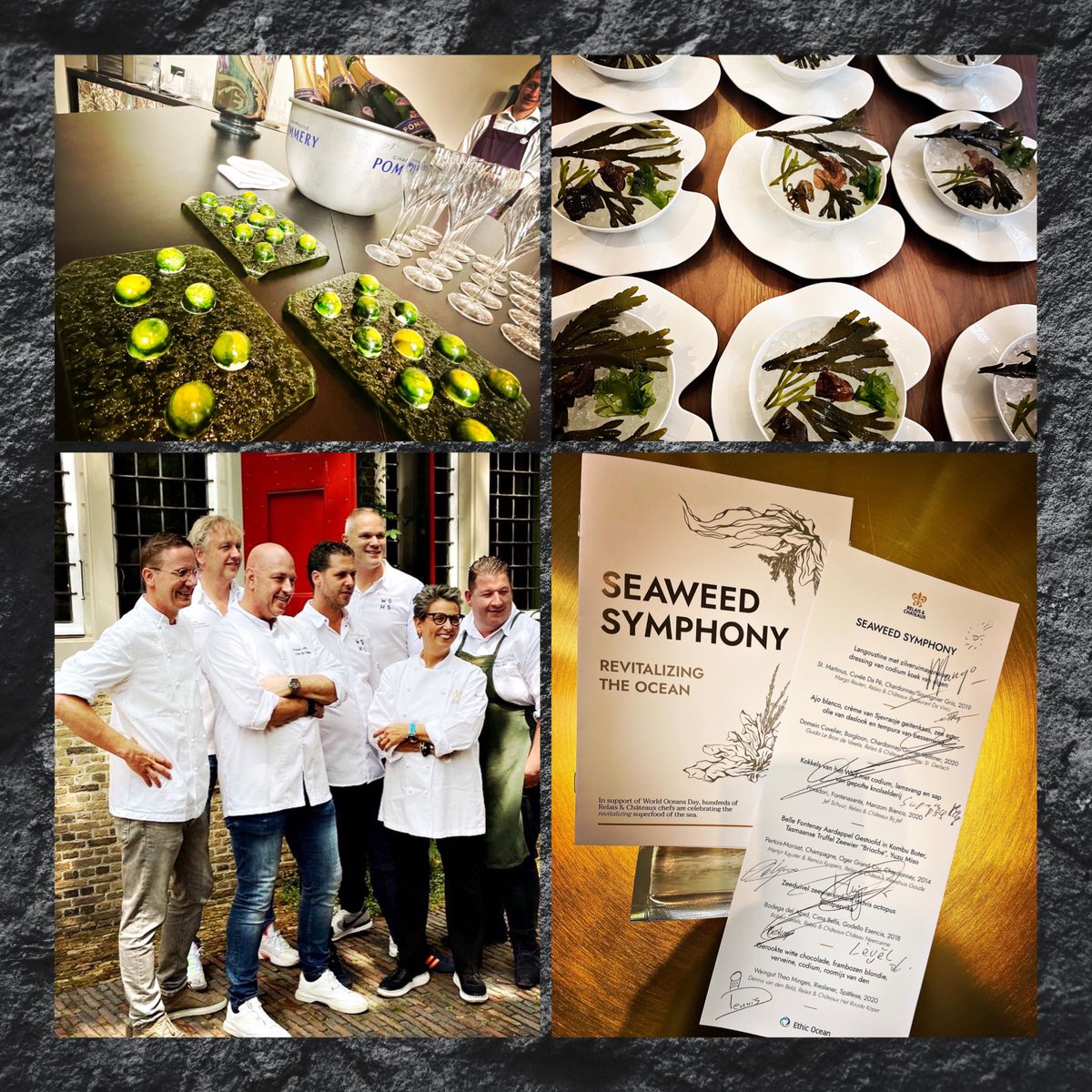 We are so proud to be the host of this years Worlds Oceans Day in the Netherlands .
Together with our Friends of the Relais &amp; Chateaux family we had a great day where we collaborated and created a beautiful menu around the symphony of seaweed #relaischateaux  
#seaweedsymphony