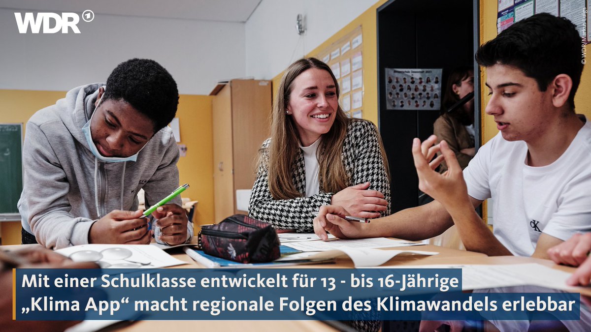 WDR's tweet photo. Das Unterrichtsmaterial zur Klima-App ist aber schon jetzt verfügbar. Ihr findet es hier:
➡️ https://t.co/QLtTs9mF6n https://t.co/5EaAPL0uA9
