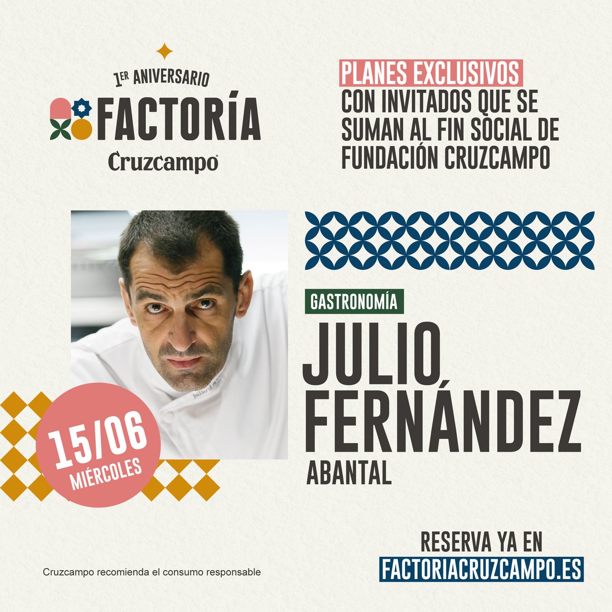 Nos hace especial ilusión sumarnos al Primer Aniversario de #FactoríaCruzcampo con <a href="/FCruzcampo/">Fundación Cruzcampo</a>, colaborando en la recaudación de fondos para las becas de los alumnos👍

➡️ Descubre la tapa propuesta por <a href="/julio_abantal/">julio fdez.quintero</a> reservando aquí: factoriacruzcampo.es/experiencias/