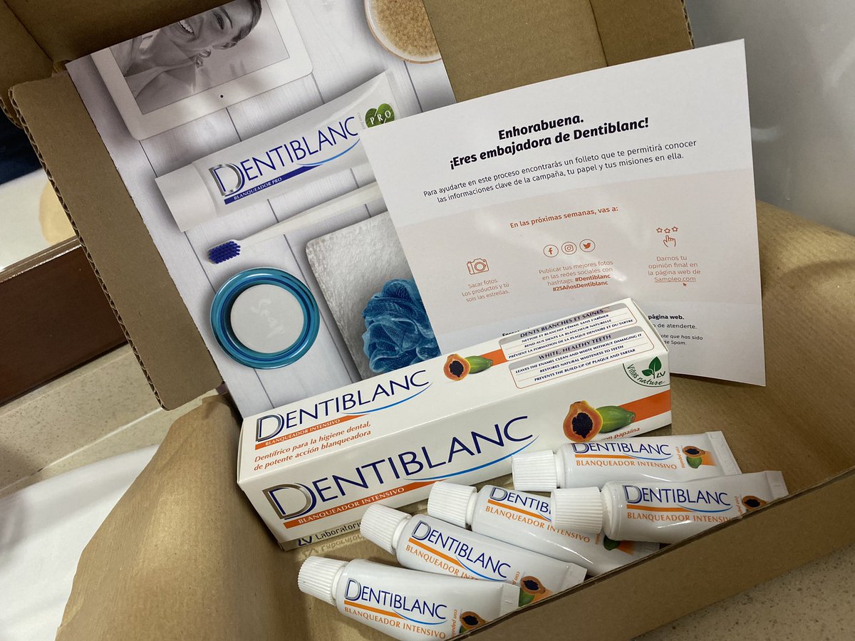 anafersan4's tweet photo. Muchas gracias a @sampleo  por elegirme para probar la Pasta de Dientes #dentiblanc 

#25añosdentiblanc https://t.co/N63twkwToi