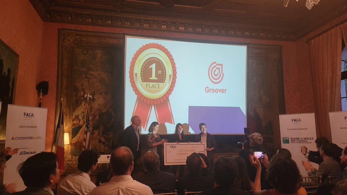 severinepicquet's tweet photo. Groover wins the 13th French American Entrepreneurship Award. @franceinnyc @Les_CCE https://t.co/FFR8wX2YF3