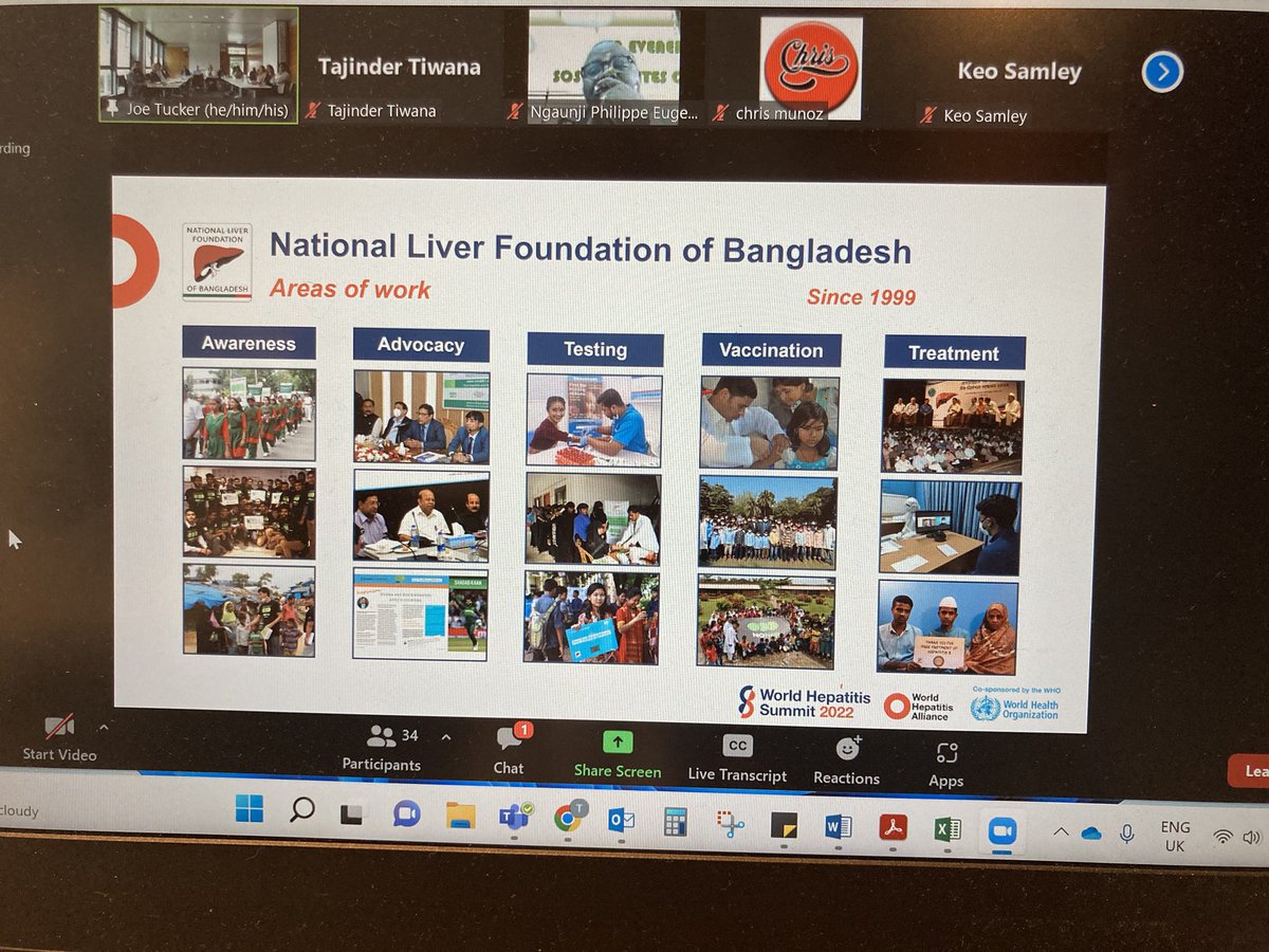 World Hepatitis Alliance (@hep_alliance) on Twitter photo Fascinating session! <a href="/LSHTM/">London School of Hygiene & Tropical Medicine</a> on #hepatitis advocacy and civil society group efforts in global hepatitis elimination! @EndHep2030
zoom.us/j/95988119501
#WorldHepatitisSummit #WHS22
<a href="/mdoherty_hiv/">Meg Doherty</a> <a href="/JosephTucker/">Joe Tucker, MD</a> <a href="/Dan_Wu_SESH/">Dan Wu</a> <a href="/ZunaidPaiker/">Zunaid Paiker</a> <a href="/bd_liver/">Liver Foundation BD</a> <a href="/ekpoks/">Kpokiri Eneyi, PhD</a> <a href="/CharlieGore/">Charles Gore</a> <a href="/ywsp/">YellowWarriorsPhil</a> Fascinating session! <a href="/LSHTM/">London School of Hygiene & Tropical Medicine</a> on #hepatitis advocacy and civil society group efforts in global hepatitis elimination! @EndHep2030
zoom.us/j/95988119501
#WorldHepatitisSummit #WHS22
<a href="/mdoherty_hiv/">Meg Doherty</a> <a href="/JosephTucker/">Joe Tucker, MD</a> <a href="/Dan_Wu_SESH/">Dan Wu</a> <a href="/ZunaidPaiker/">Zunaid Paiker</a> <a href="/bd_liver/">Liver Foundation BD</a> <a href="/ekpoks/">Kpokiri Eneyi, PhD</a> <a href="/CharlieGore/">Charles Gore</a> <a href="/ywsp/">YellowWarriorsPhil</a>
