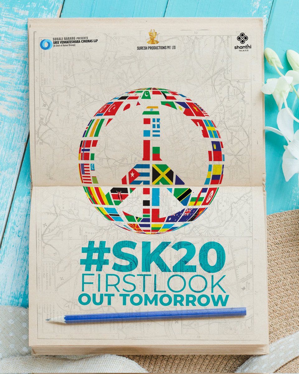 An Amusing First look for an entertaining tale ❤️ #SK20 FirstLook to be out tomorrow!🇮🇳🕊🇬🇧 Stay glued! #SK20FirstLook ⏳ @Siva_Kartikeyan @anudeepfilm #MariaRyaboshapka @MusicThaman @manojdft @Cinemainmygenes @SVCLLP @SureshProdns @ShanthiTalkies