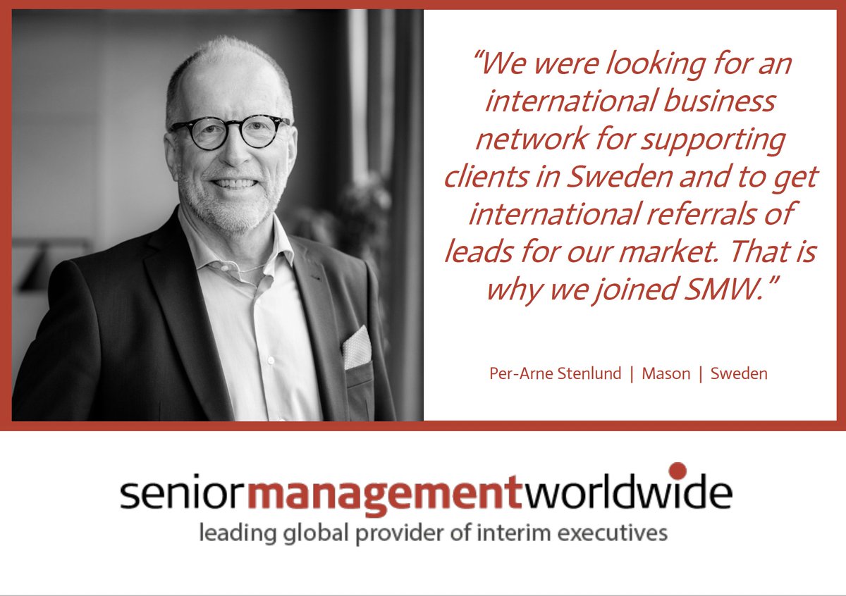 ImwMgmt's tweet photo. Partner in the spotlight! Who are the partners of SMW worldwide? Please meet our partner Per-Arne Stenlund from Mason in Sweden. #interim #interimmanagement #futureofwork https://t.co/iNQ7ULv78j https://t.co/myTNZEqbr0