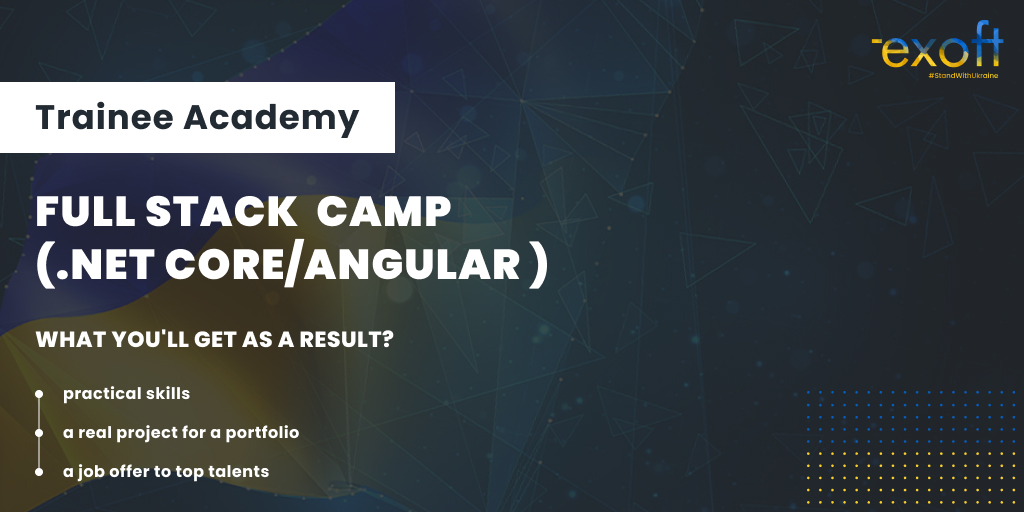 ExoftSoftware's tweet photo. FULL STACK TRAINEE CAMP ( .Net Core/Angular)
✅ from JULY 18, 2022
✅ Exoft office. Lviv, 111a Shevchenka Street
✅ 3 months
 Fill out the form by JULY 1 👇https://t.co/gT4UTBBrCy
or send CV to sroyko@exoft.net and we will provide all the information!
#ExoftSoftware #exoftcamp https://t.co/YA4h8ibcK2