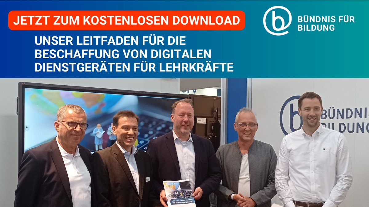 Eine praxisnahe Unterstützung für Auftraggeber im Schul- und Bildungswesen: Heute haben wir auf der #didacta22 unseren Leitfaden für die Beschaffung von digitalen Dienstgeräten für Lehrkräfte vorgestellt. #digitalebildung

ZUM DOWNLOAD: bfb.org/post/digitale-…