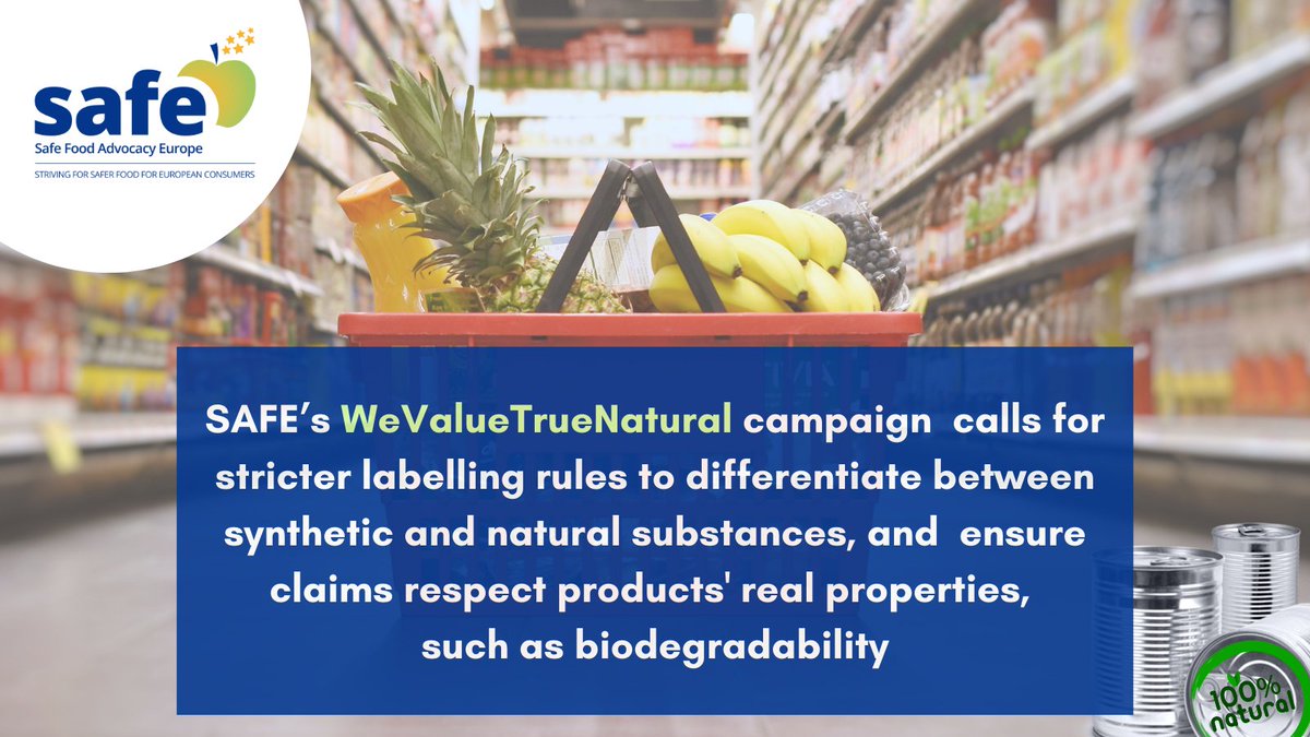 SafeFoodEurope's tweet photo. Many food products marketed as natural contain ingredients with synthetic origin.
That's why SAFE calls for stricter rules on green claims, to discern synthetic from natural ingredients.
Read SAFE's position paper on green claims 🔎 https://t.co/RYAI4IiXsV
#WeValueTrueNatural https://t.co/XaE33rV7hp