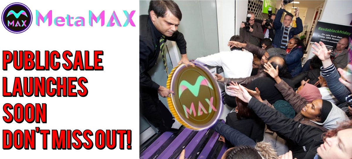 mangutini's tweet photo. Don't miss out! The @metamax_online public sale starts soon, be apart of this amazing project and get rewarded🚀 #TokenSale #newcrypto #airdrop #Binance #launch #tokengiveaway #crypto #CryptoNews #rewardtokens #newcrypto https://t.co/GugQhO98YR