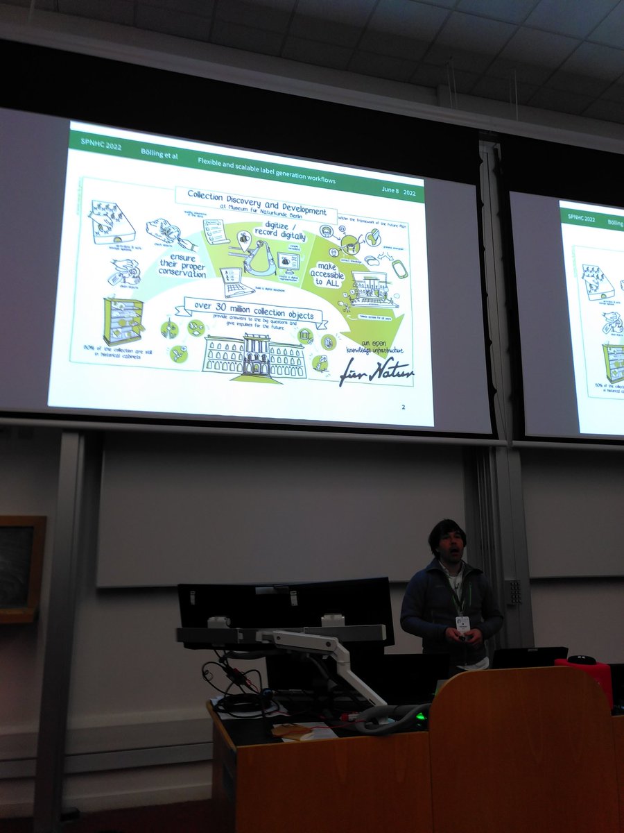 falko_gl's tweet photo. Christian Bölling from @mfnberlin  presents flexible and scalable label generation in digitization workflows at MfN Berlin.
#spnhc2022 https://t.co/0RaCp9n5hz