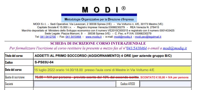 ConSicVeneto's tweet photo. Sono passati tre anni e hai da rinnovare la qualifica di #addetto al #primosoccorso in aziende del #gruppoB/C? Se si, è necessario frequentare il #corso di #aggiornamento per l'addetto. MODI lo ha organizzato a Luglio 2022 con super sconti! Chiama il 800300333 per saperne di più https://t.co/upQY4DgQgB