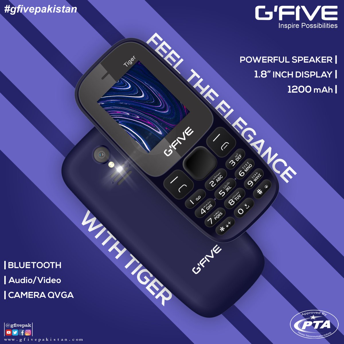 gfivepak's tweet photo. G'Five Featurephone | Tiger | Comes with 1.8" Bright Display | Dual-Sim Support | A Smart Digital Camera | Elegant Design | 1200mAh Battery Long Talk Time | And Many more!
#Gfivepakistan #GfivePak #Gfivefeaturephone #Tiger #MobilePhone #GfiveTiger #1200mAh #FeaturePhone #gfive https://t.co/McIfKXEy9z