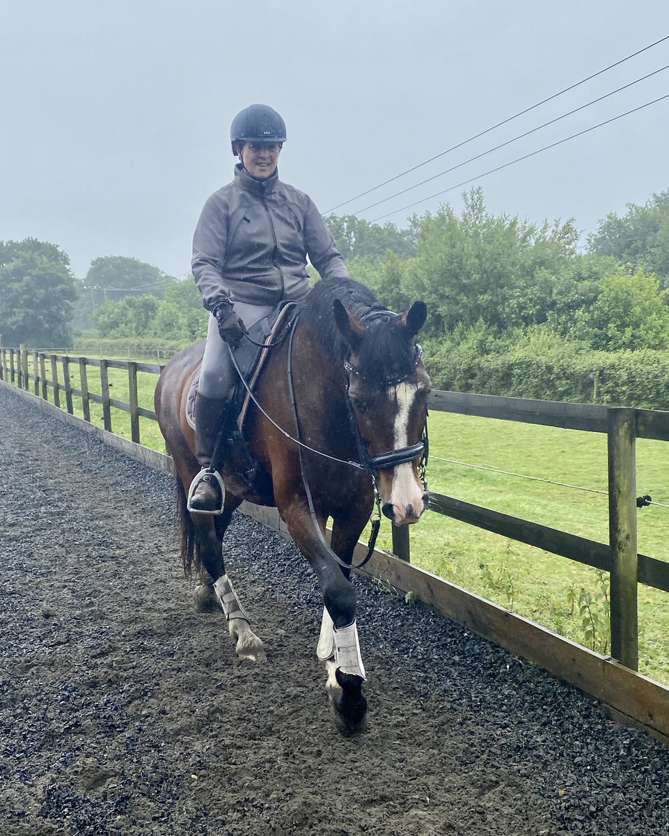 Pony enjoying a quick school in the rain ☔️ isn’t it meant to be 🌞😎 in June 🤔 working towards big tour 😁 #horses #dressage #eventing Facebook.com/mshdressage