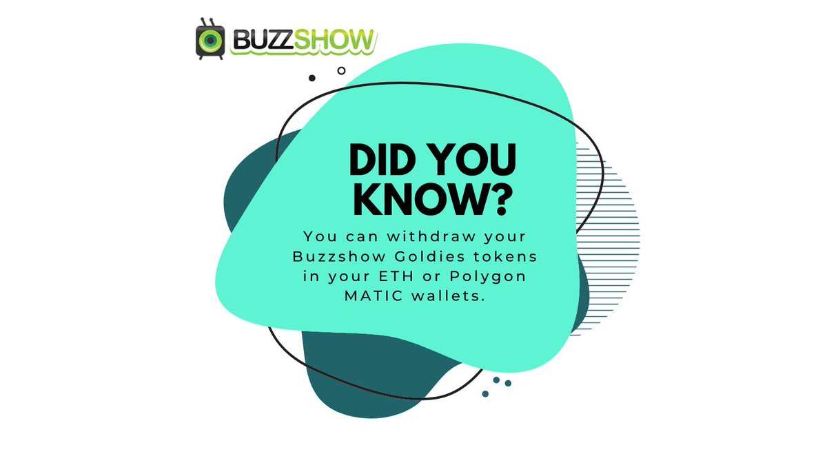 #Buzzshow #GLDY tokens can be withdrawn in either your #Ethereum wallets or #Polygon wallets since the #PolygonBridge is now fully active and functional!

#Cryptocurrency #MakeMoneyOnline #SocialMedia #blockchain #PolygonMatic #blockchain #bitcoin #ETH #BTC