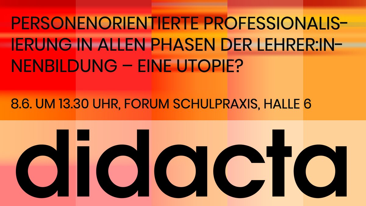 Didacta Verband (@didactadigital) on Twitter photo Inwiefern muss sich die Lehrer:innenbildung in der digitalisierten Welt verändern? Darüber diskutieren auf der #didacta um 13.30 Uhr <a href="/Bresges/">André Bresges</a>, Julia Dunkel, Ulrich Nachtkamp und @IngoSchaub.
didacta-koeln.de/event/personen… Inwiefern muss sich die Lehrer:innenbildung in der digitalisierten Welt verändern? Darüber diskutieren auf der #didacta um 13.30 Uhr <a href="/Bresges/">André Bresges</a>, Julia Dunkel, Ulrich Nachtkamp und @IngoSchaub.
didacta-koeln.de/event/personen…