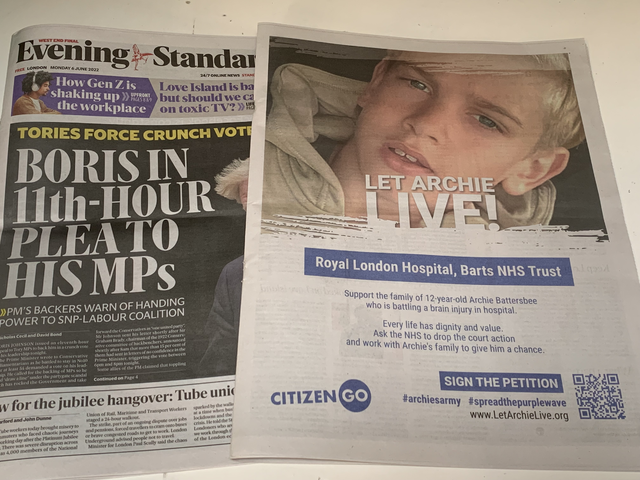 CitizenGO's tweet photo. We're spreading urgent news:
Archie is in critical condition from brain injury and needs medical treatment.
Help let Archie live by signing this Petition: https://t.co/li2zdv9nkS
#ArchiesArmy #SpreadThePurpleWave #LetArchieLive https://t.co/emwhBm1UfJ
