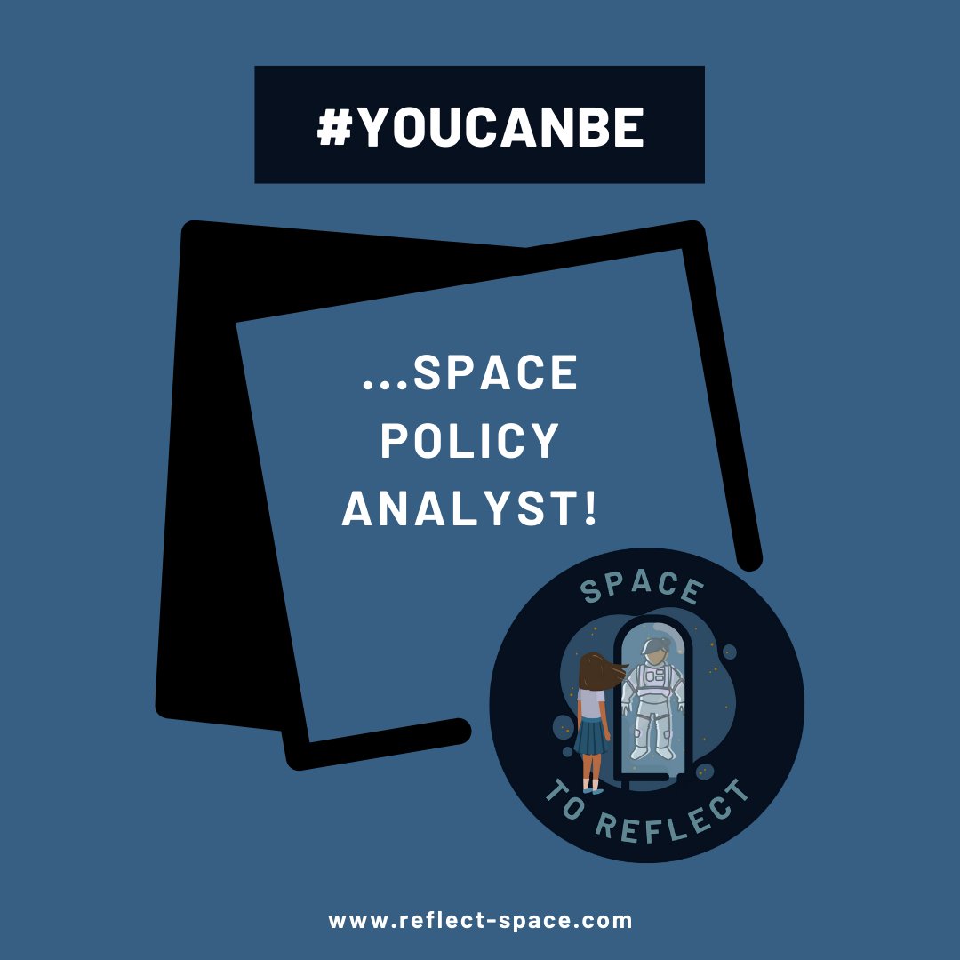 reflect_space's tweet photo. Did you participate to our #SpaceToReflect “Guess what…you could be” game? This time, we will introduce you to a…Space Policy Analyst! Keep following us on social media, because on this Thursday we will release our next #YouCanBe IGTV video series interview!🚀 https://t.co/pNby5vfWoJ