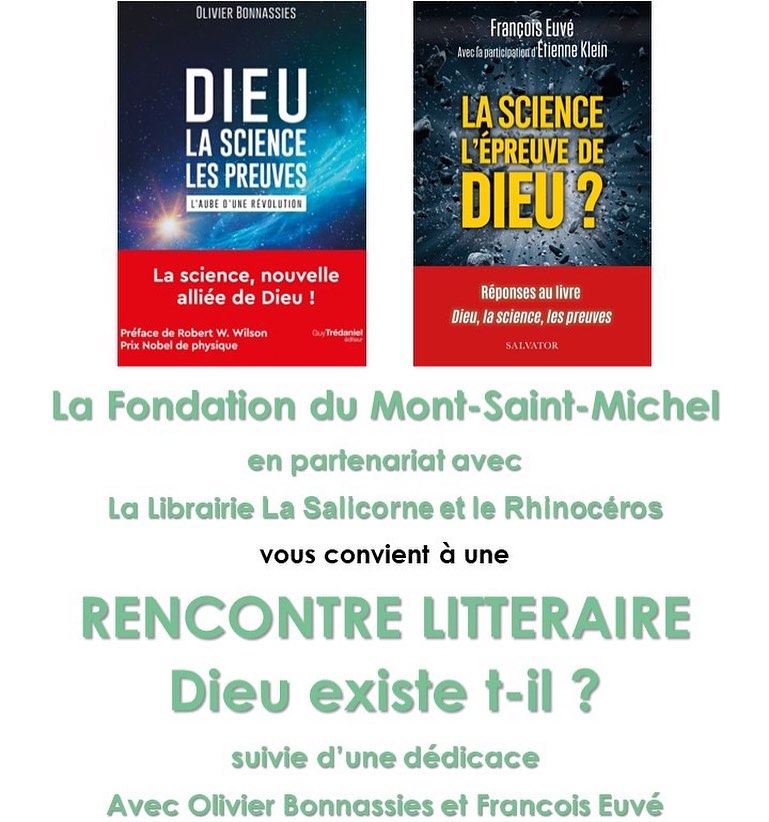 dieu_preuves's tweet photo. Soirée de lancement du livre-réponses "La science, l'épreuve de #Dieu" du jésuite François Euvé à Olivier Bonnassies, auteur du #livre "Dieu, la #science, les preuves", en présence des deux écrivains. 
Dédicaces à la suite du #débat. https://t.co/cv6anCRHED