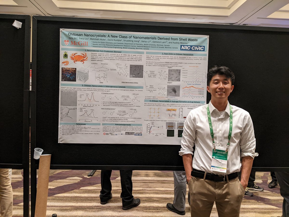 Yesterday it was time for @jinandtony to talk about his nanochitosan work at the #GCandE! 👏👏👏👏 @MooresResearch @NRC_CNRC