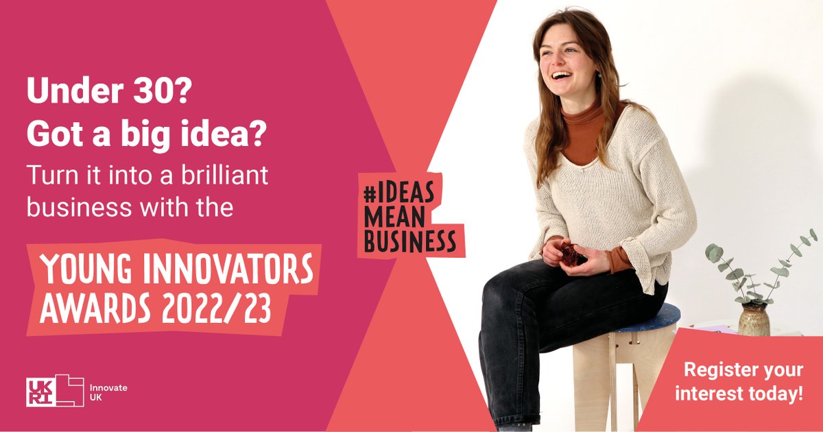 innovateuk's tweet photo. Under 30? 🙋‍♂️🙋

Find out how the @innovateuk #YoungInnovators Awards 2022/23 could help support your big idea.

Register your interest today: 
👉 https://t.co/LnFTAmXmra 

#IdeasMeanBusiness #YoungEntrepreneurs #Innovation #BusinessInnovation @KTNUK https://t.co/gbNlemUrNi