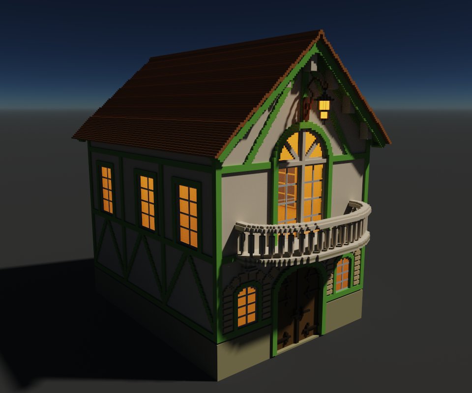 ジブリ「猫の恩返し」に出てくるバロンの家
おとぎ話に出てくるみたいで可愛い家ですな
#voxelart 
#magicavoxel 
#ボクセルアート