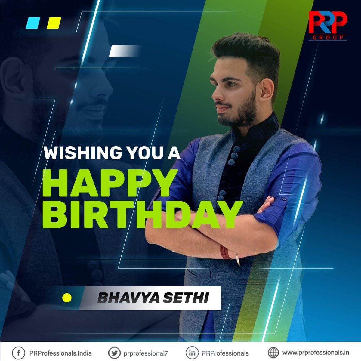 prprofessional7's tweet photo. Wishing you a very Happy Birthday Bhavya Sethi. May this birthday bring happiness and positivity for you. We wish you good luck and success on your special day.
@Bhavya_PRP
#PRP #PRProfessionals #HappyBirthday #PRPGroup #PRPTeam #PRPCelebrates https://t.co/bWLl6KO15X