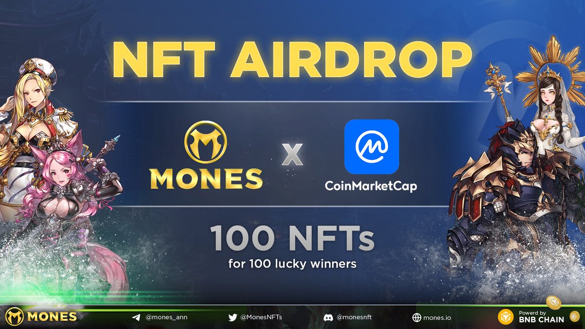 Mones.io (⚔️, 💰) (@monesnfts) on Twitter photo NFT AIRDROP - <a href="/MonesNFTs/">Mones.io (⚔️, 💰)</a> x <a href="/CoinMarketCap/">CoinMarketCap</a>
🏆Prize pool: 100 #NFTs
🎯Steps
Login CMC
coinmarketcap.com/currencies/mon…
Follow Mones' Gravity profile
coinmarketcap.com/gravity/profil…
Complete tasks here
coinmarketcap.com/gravity/articl…
📅 End: June 28, 2022
#Airdrops #Giveaway #Giveaways #GiveawayAlert NFT AIRDROP - <a href="/MonesNFTs/">Mones.io (⚔️, 💰)</a> x <a href="/CoinMarketCap/">CoinMarketCap</a>
🏆Prize pool: 100 #NFTs
🎯Steps
Login CMC
coinmarketcap.com/currencies/mon…
Follow Mones' Gravity profile
coinmarketcap.com/gravity/profil…
Complete tasks here
coinmarketcap.com/gravity/articl…
📅 End: June 28, 2022
#Airdrops #Giveaway #Giveaways #GiveawayAlert