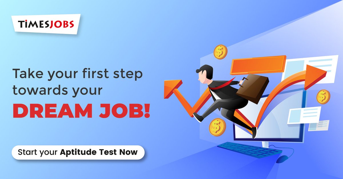 timesjobsdotcom's tweet photo. Your dream #job is now within your reach! Take the #TimesJobs #AptitudeTest ➡️ https://t.co/3J8PNEeToN today and get noticed by top #recruiters basis your skill excellence.
#Skills #Opportunity #Career #HiringManagers #HumanResources #HRLeaders #AssessmentTest #TalentAssessment https://t.co/Z0hMRpffa5
