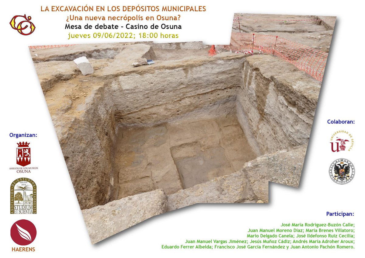 No te puedes perder mañana día 9, esta jornada donde se hablará de la reciente necrópolis encontrada en Osuna.