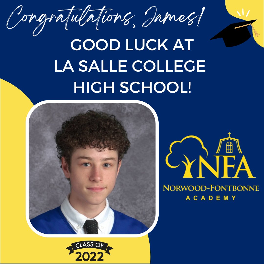 nfa1920's tweet photo. We are #NFAProud of James and all of his accomplishments at NFA! Good luck next year at La Salle College High School! https://t.co/7vx1M49AIW