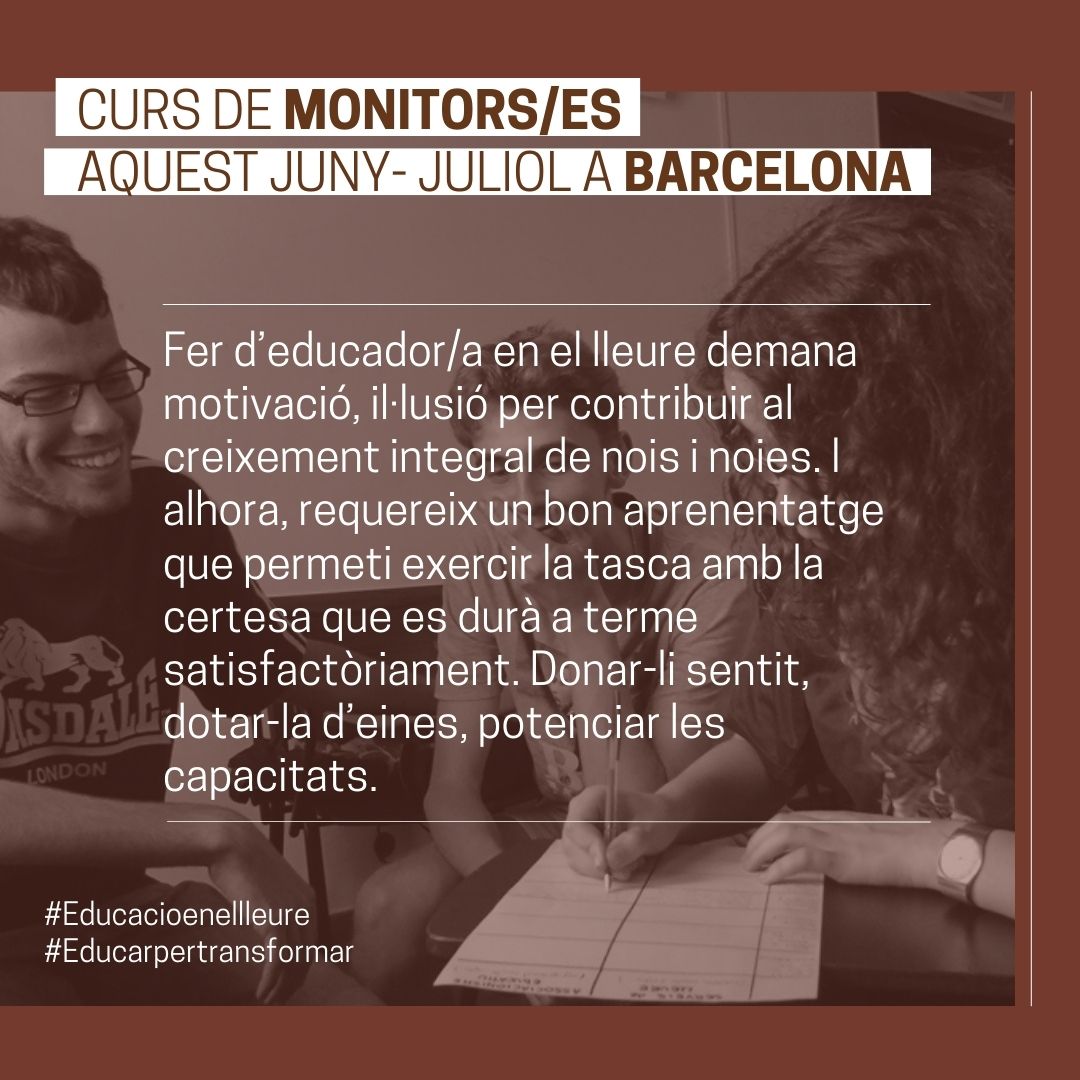 FundacioEJC's tweet photo. Arriba el curs de monitors/es d'estiu a la nostra seu a #Barcelona!

🗓️ Apunta't bé les dates d'aquest intensiu: del 27 de juny a l'11 de juliol. 

T'hi pots inscriure a la nostra🌐web: https://t.co/vMkjtH9VJ0  

Forma't amb l'@Escolaforca ! #Educaciolleure #educarpertransformar https://t.co/PLmbmPzI3j
