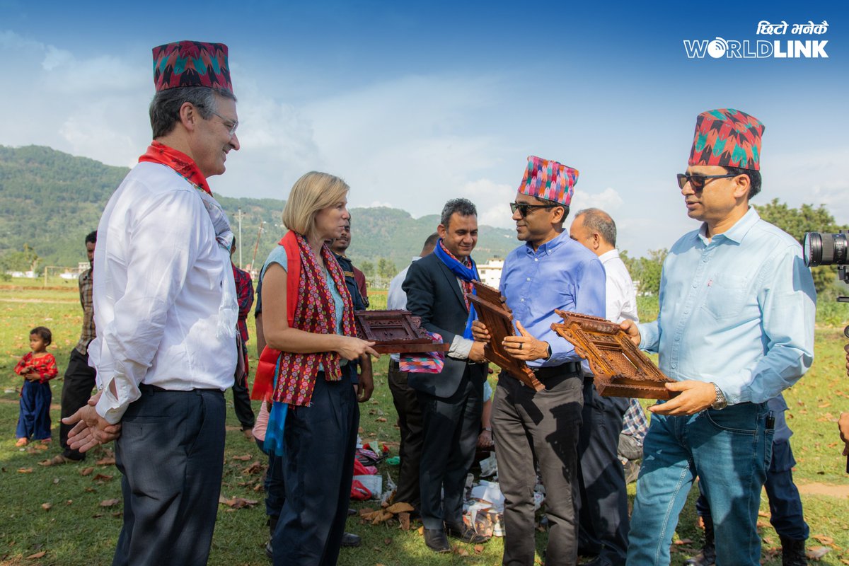 WLinkComm's tweet photo. With a joint vision for sustainable economic development in Nepal, Worldlink carried out the field visit with British International Investment (BII) along with British Ambassador Nicola Pollitt in Salyantar, Dhading to interact with the locals.
#WorldLinkcommunications #Wlink https://t.co/Gurox5tLr2