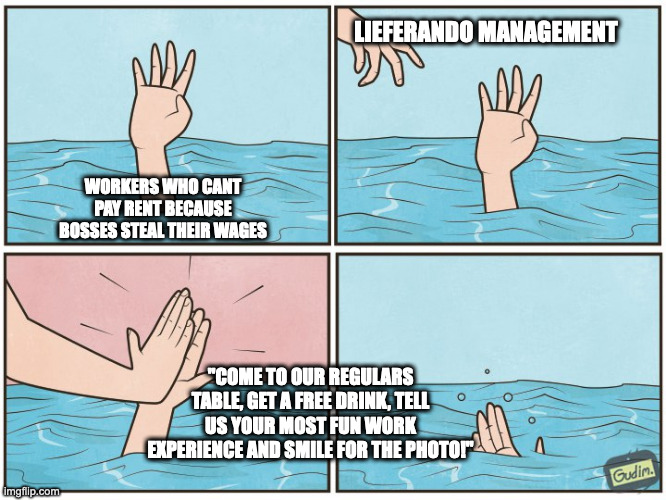 🧡LWC Statement 💜 
[GER] zum lächerlichen gestrigen Stammtisch von #Lieferando 
[ENG] on Lieferandos ridiculous Regulars Table meeting yesterday