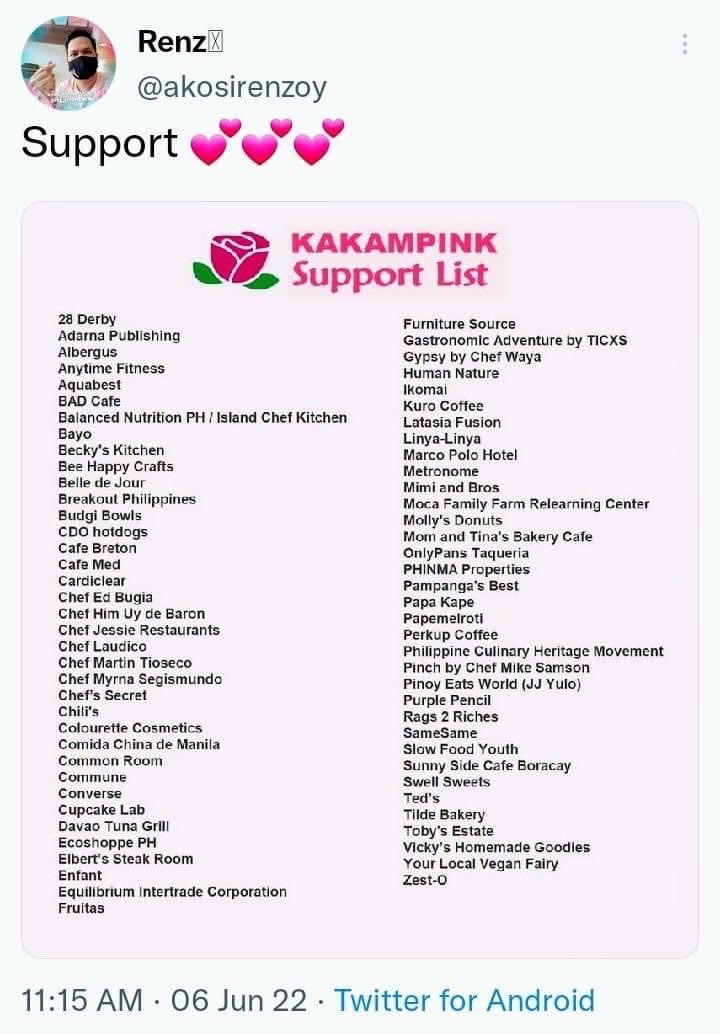 Support #kakampink businesses!! 💖💖💖