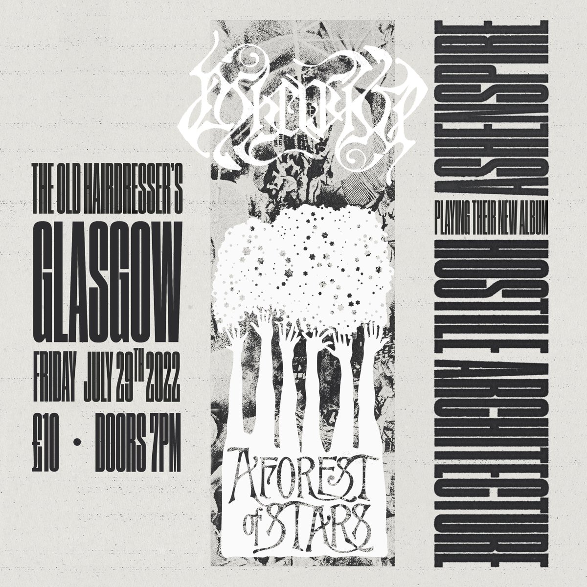 Ashenspire_'s tweet photo. HOSTILE ARCHITECTURE RELEASE SHOW
This July, Friday 29th, we'll be playing a show in support of the release of our new record, joined blessedly by our dear friends in @aforestofstars1 , their first show up in Scotland in 7 years (in fact, their last show here was our very first)! https://t.co/FGi3tuw2VW