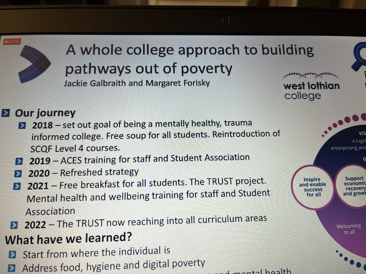 Great initiatives from <a href="/WestLoCollege/">West Lothian College</a> introducing #SCQF level 4 courses and free food to engage diverse learners #learnerjourneys #ETConf22 <a href="/SCQFPartnership/">SCQF Partnership</a>
